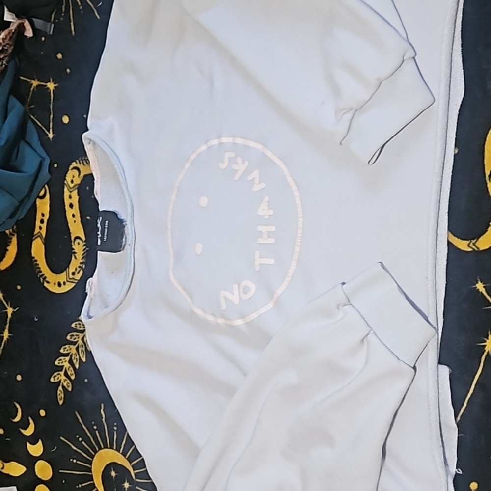 Lazy Oaf "No Thanks" smiley cropped sweater